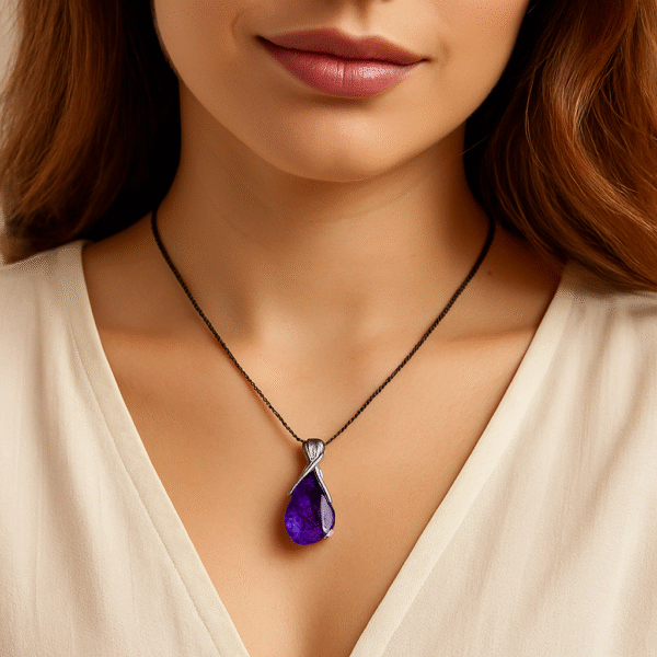 Mystical Amethyst Pendant on S925 Sterling Silver – A Talisman of Clarity - 图片 3