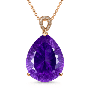 Mystical Amethyst Teardrop Necklace with Rose Gold Chain