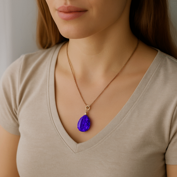 Mystical Amethyst Teardrop Necklace with Rose Gold Chain - 图片 2