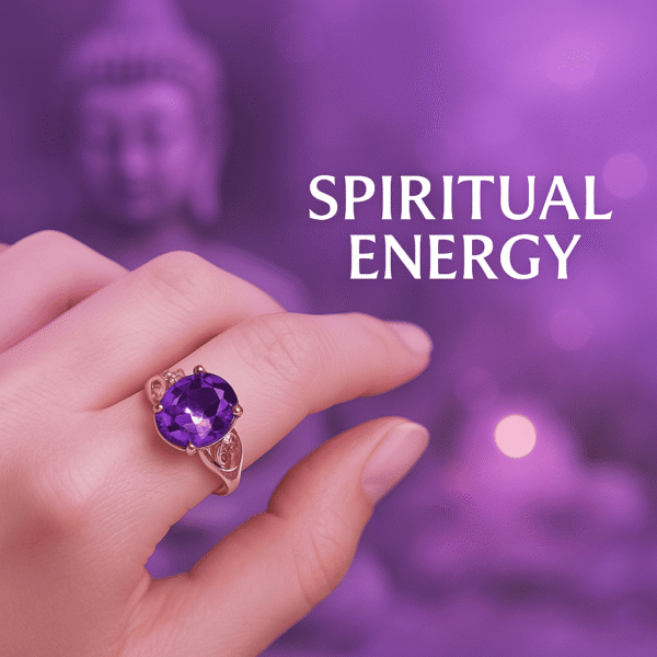 Mystical Amethyst Ring – Rose Gold Elegance - 图片 3